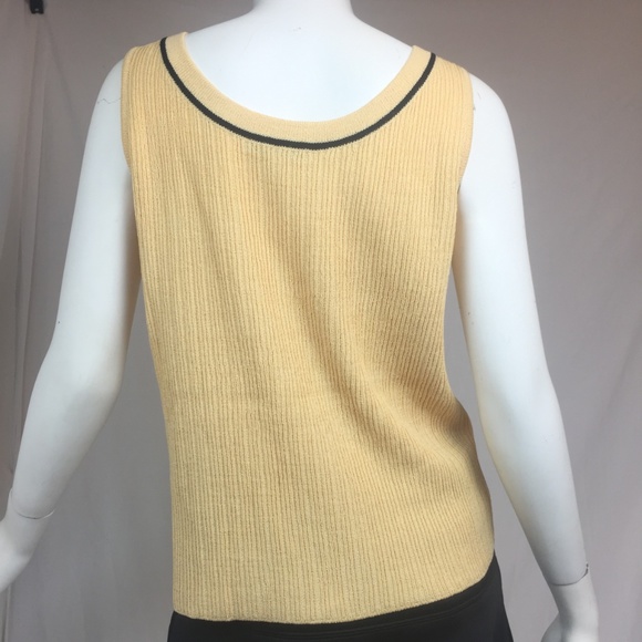 St. John M goldenrod textured ribbed shell tank - Picture 4 of 8
